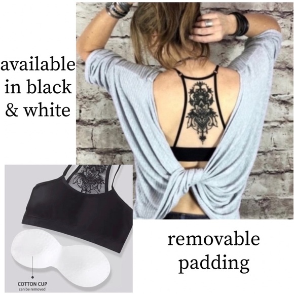 Other - Tattoo Lace-Back Bralette in Black NEW